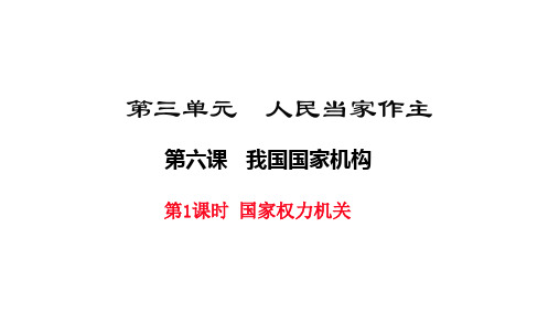 2018年八年级下册人教版道德与法治第六课  我国国家机构课件