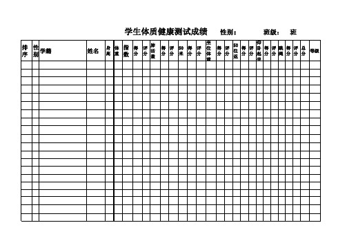 小学体育与健康达标测试模板