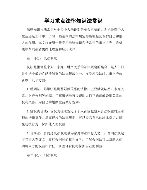 学习重点法律知识法常识