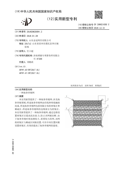 【CN209824858U】一种海参养殖网【专利】
