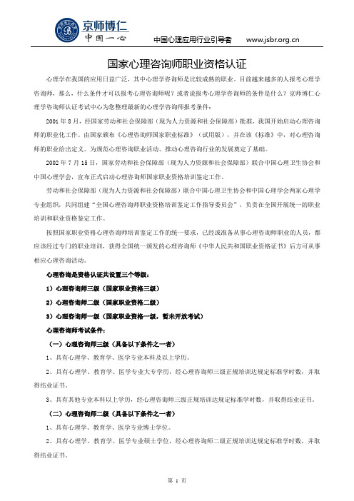 心理咨询师报考条件