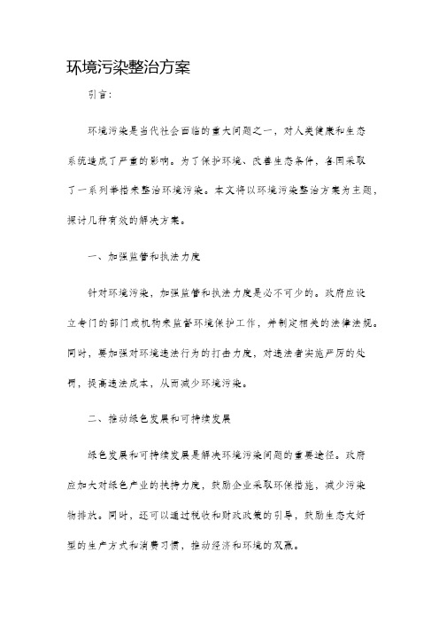 环境污染整治方案