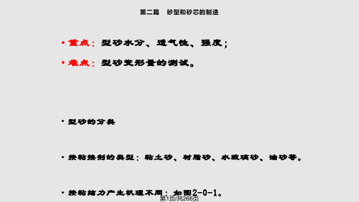 第篇砂型和砂芯的制造PPT课件