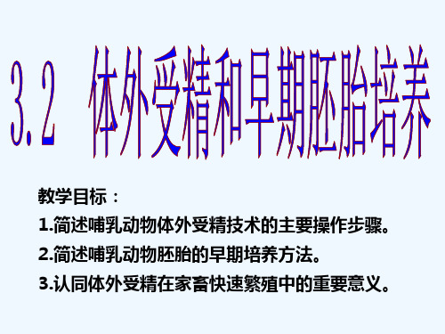 人教版高中生物选修三课件：3.2 体外受精和早期胚胎培 (共10张PPT)