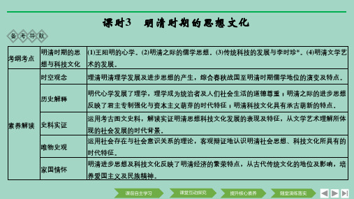 高考历史大一轮复习阶段五古代中华文明的繁荣与危机课时3明清时期的思想文化课件人民版
