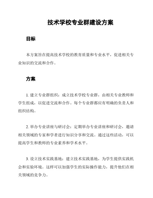 技术学校专业群建设方案