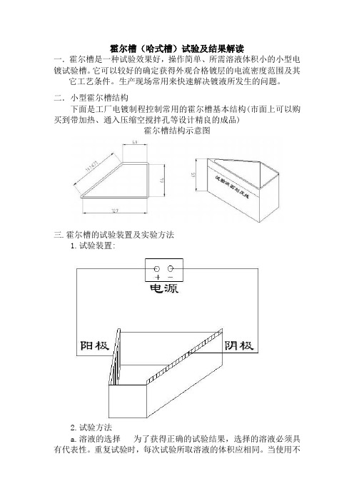 霍尔槽(哈式槽)试验及结果解读