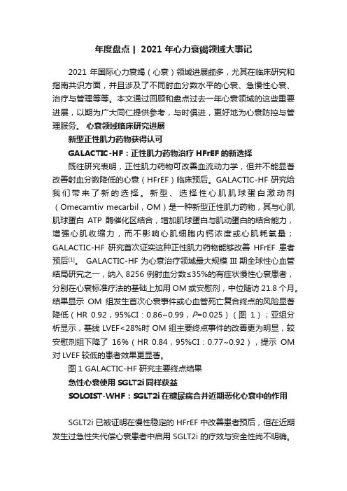 年度盘点丨2021年心力衰竭领域大事记