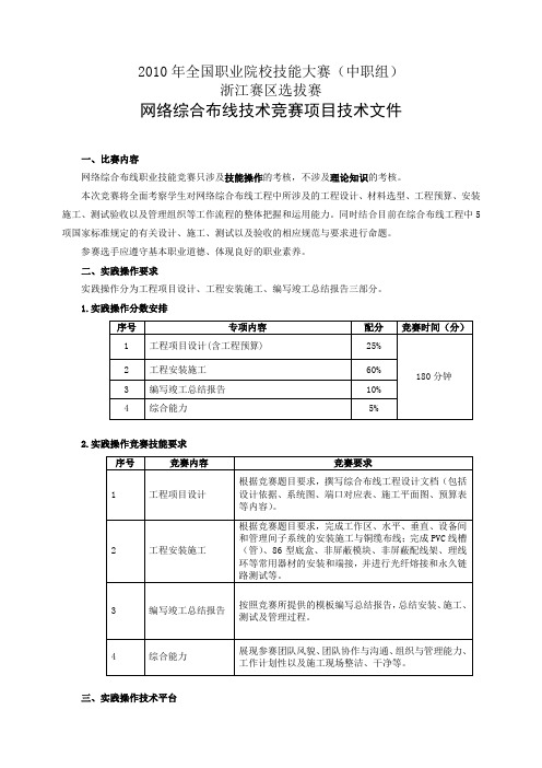 2010年全国职业院校技能大赛中职组