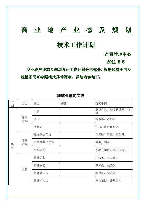 商业地产业态及规划标准手册