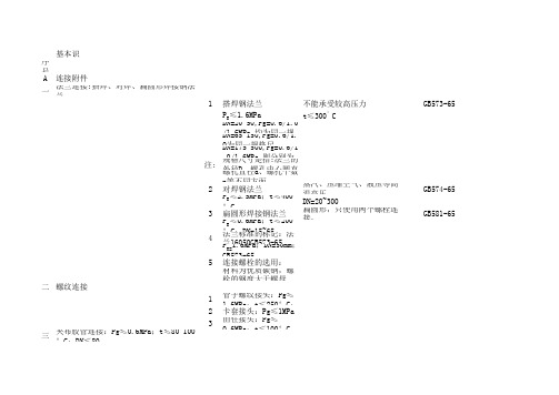 常用管子尺寸规格表