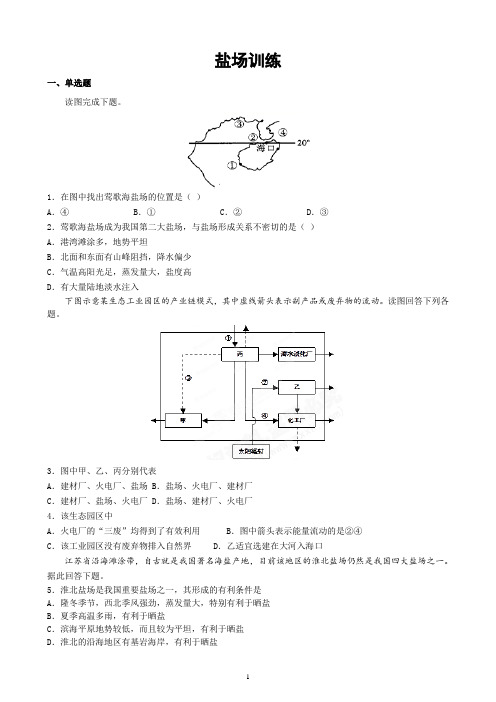 高考地理盐场专题试题训练含答案