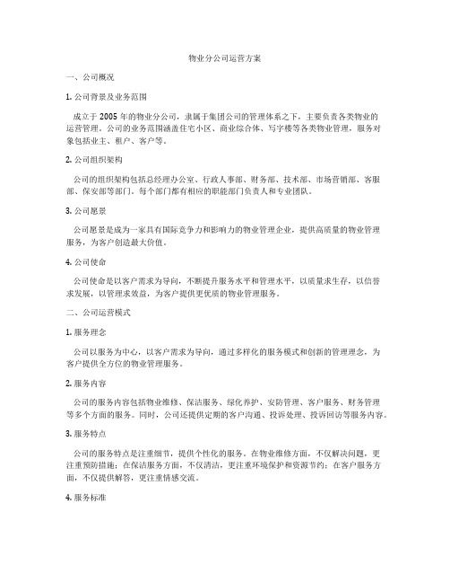 物业分公司运营方案