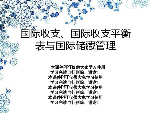 国际收支、国际收支平衡表与国际储备管理