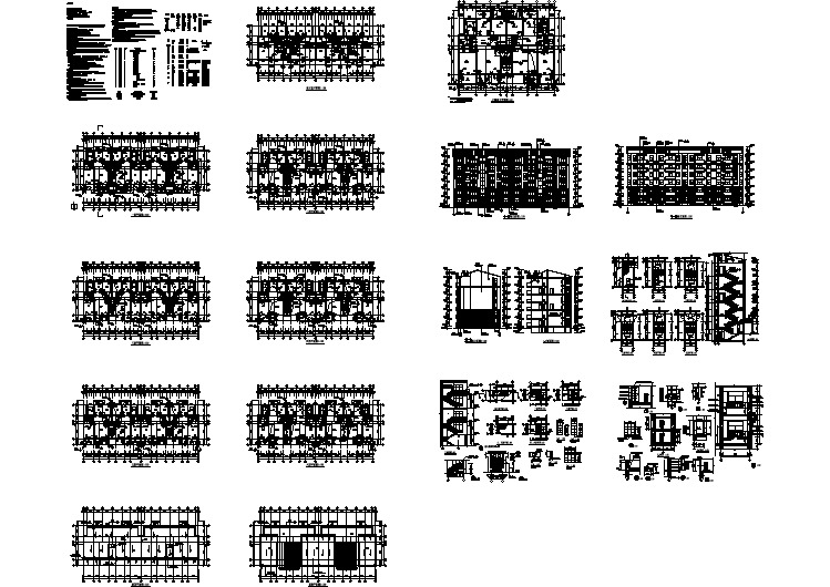 乌鲁木齐市某小区3100平米6层砖混结构住宅楼建筑设计CAD图纸