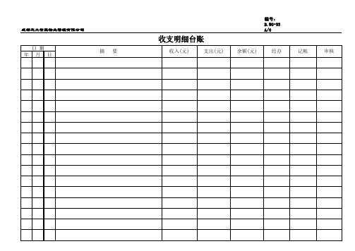 收支明细台帐