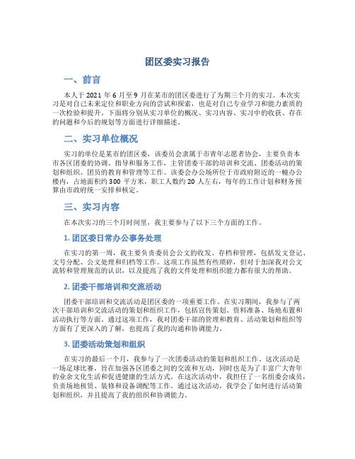 团区委实习报告