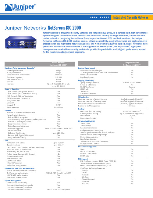 Juniper Networks NetScreen-ISG 2000产品介绍说明书