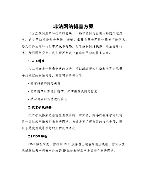 非法网站排查方案