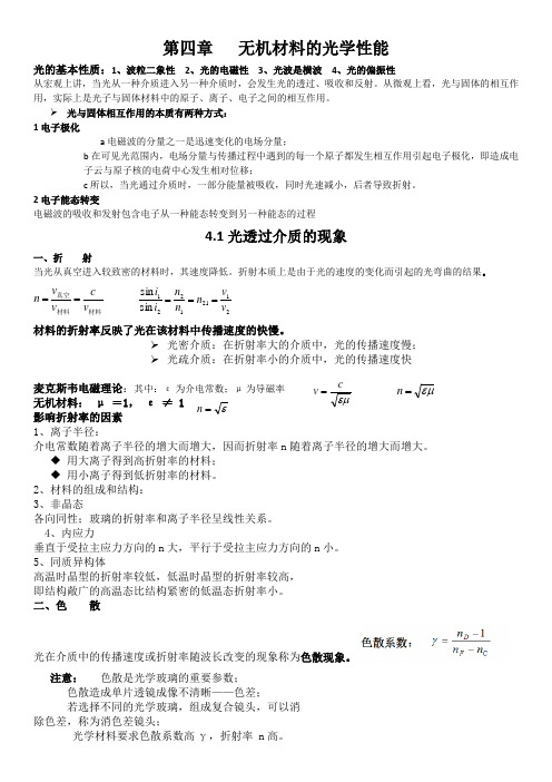 无机材料光学性能