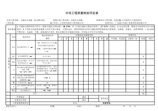 标志牌评定表