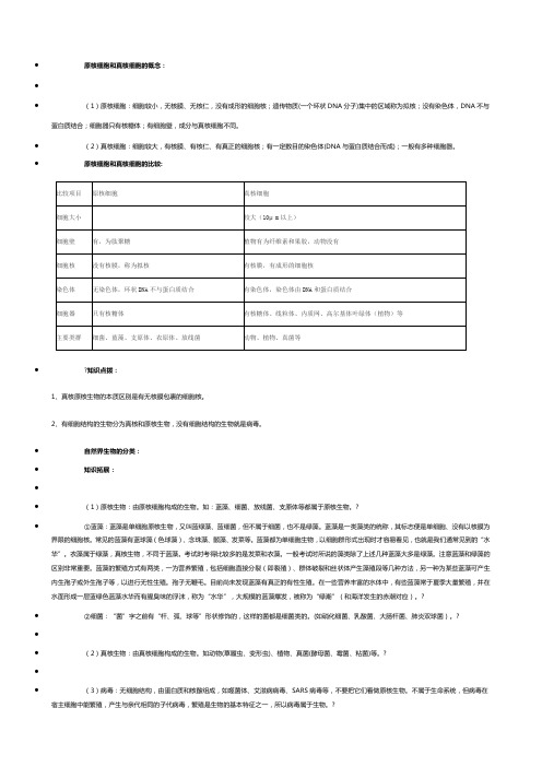 原核细胞和真核细胞的概念