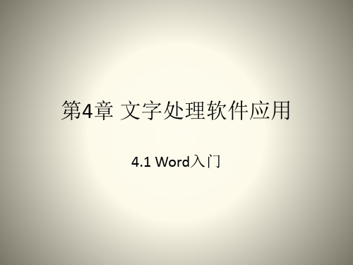 第4章 文字处理软