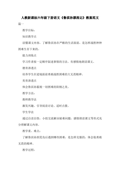人教新课标六年级下册语文《鲁滨孙漂流记》教案范文.doc