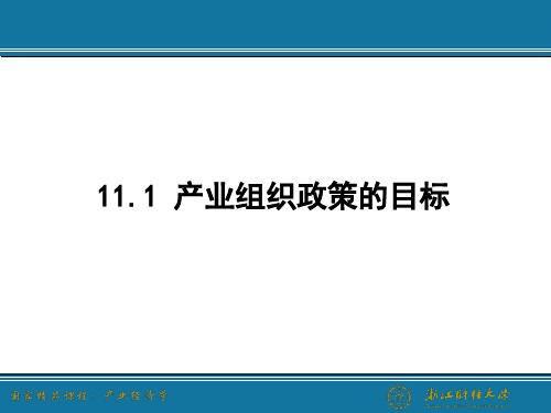 11.1 产业组织政策目标