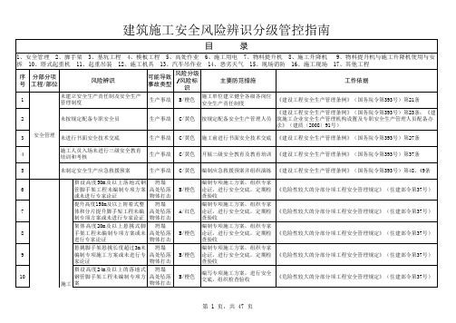 建筑施工安全风险辨识分级管控指南