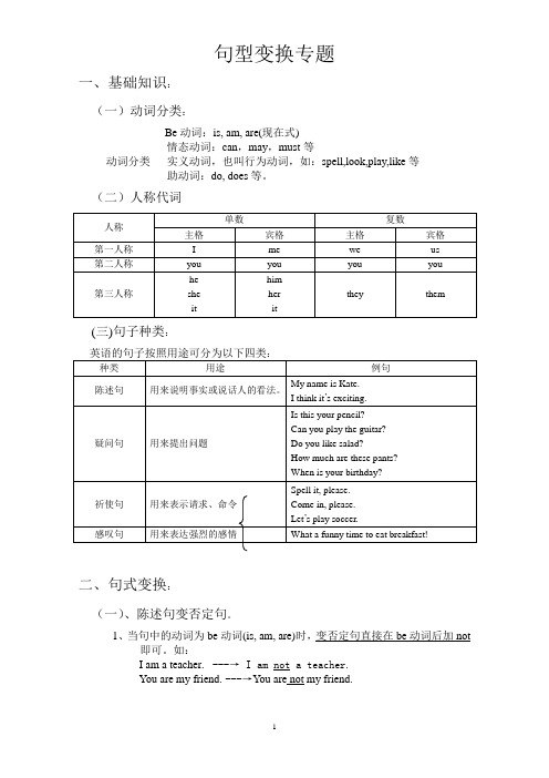 句型变换专题