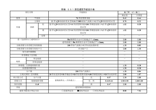 居住建筑节能设计表