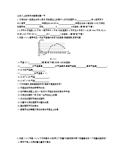 北师大版八年级数学 上册  第四章一节 同步课时练习题(附参考答案)