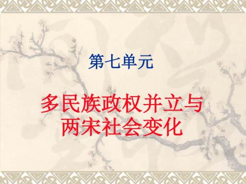 第七单元、多民族政权并立与两宋社会变化 ( 知识点复习课件)