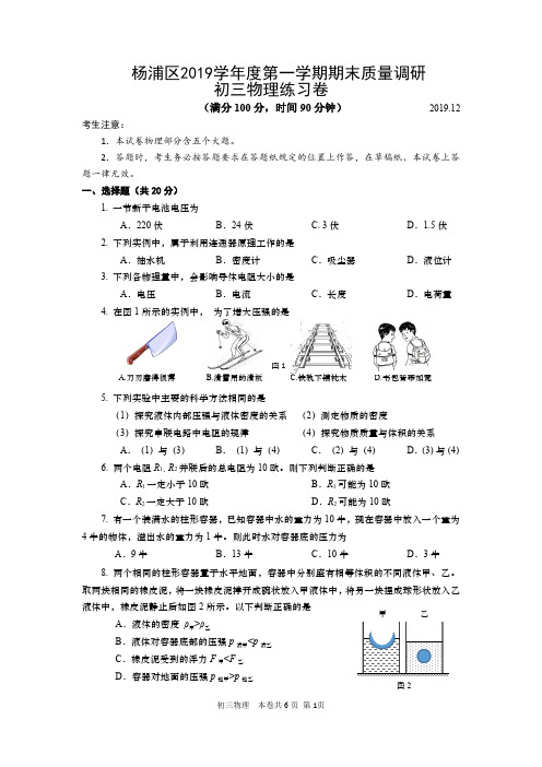 杨浦区2019学年度第一学期期末质量调研 (125)