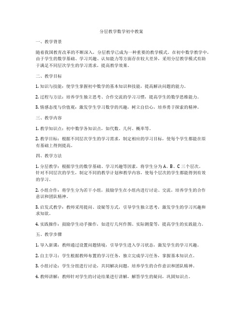 分层教学数学初中教案