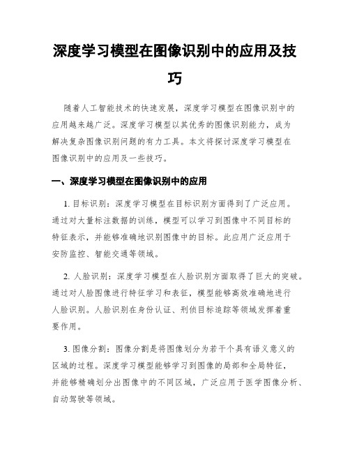 深度学习模型在图像识别中的应用及技巧