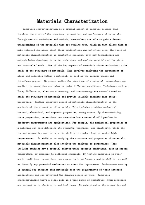 Materials Characterization