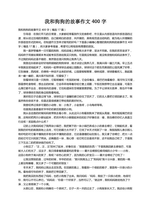 我和狗狗的故事作文400字（精选17篇）