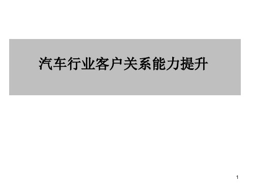 汽车行业客户关系能力提升教材(PPT 75页)