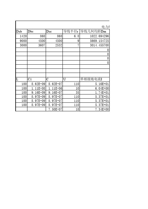 电力线路参数计算公式