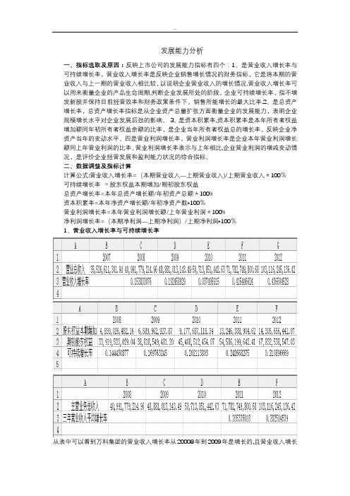 发展能力分析【范本模板】