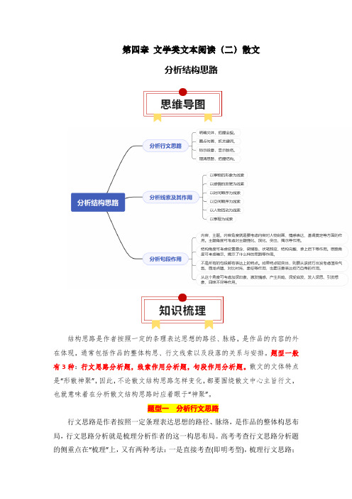 人教版2024年高考一轮复习语文考点《【文学类文本阅读】 【散文】分析结构思路》