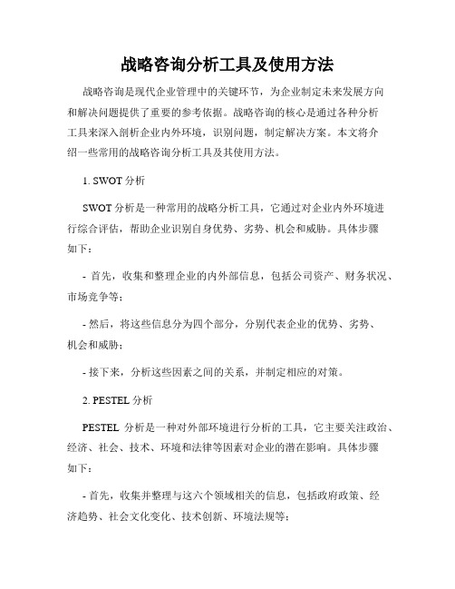 战略咨询分析工具及使用方法