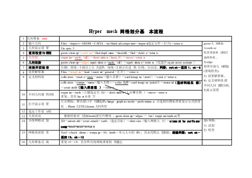 Hypermesh网格划分基本流程