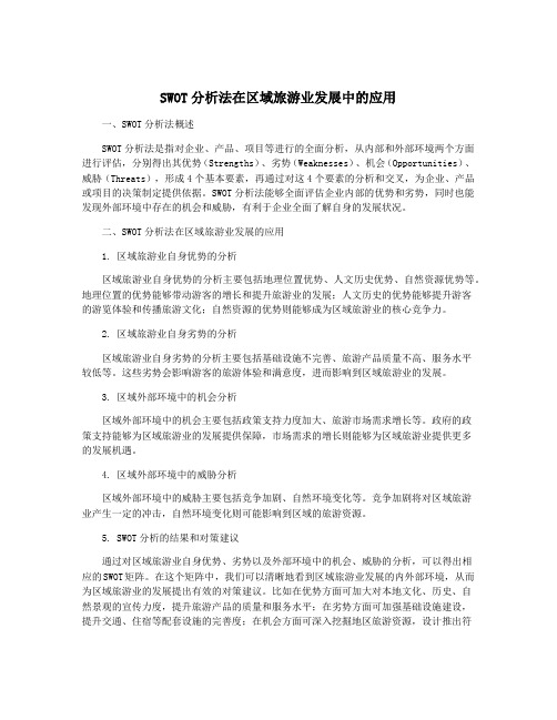 SWOT分析法在区域旅游业发展中的应用