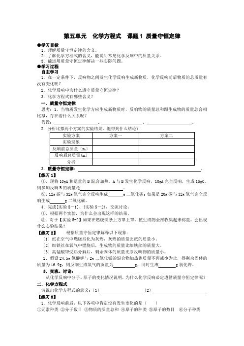 (新)粤教版化学九上《质量守恒定律》公开课教案(word版) (4)