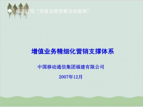 增值业务精细化营销支撑体系案例PPT课件( 49页)