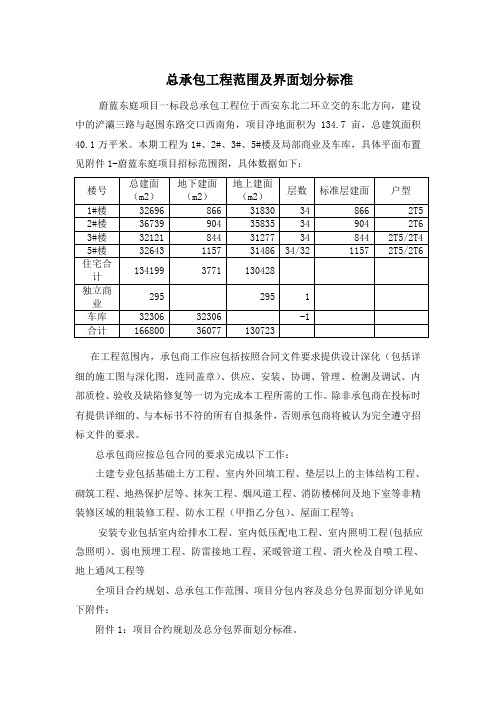 5.1工程范围及界面划分标准