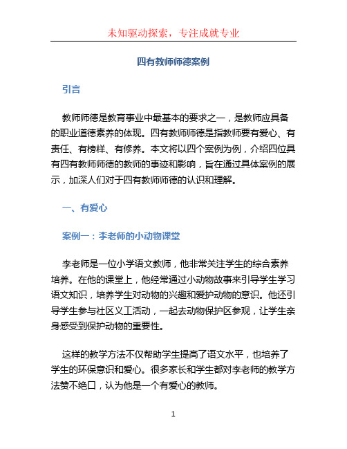 四有教师师德案例